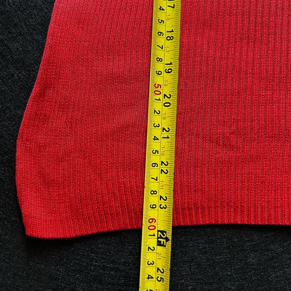 Vtg Y2K Joseph A Qu’est-Ce Que C’est All Silk Red Ribbed Long Sleeve Top Women M - Picture 7 of 7